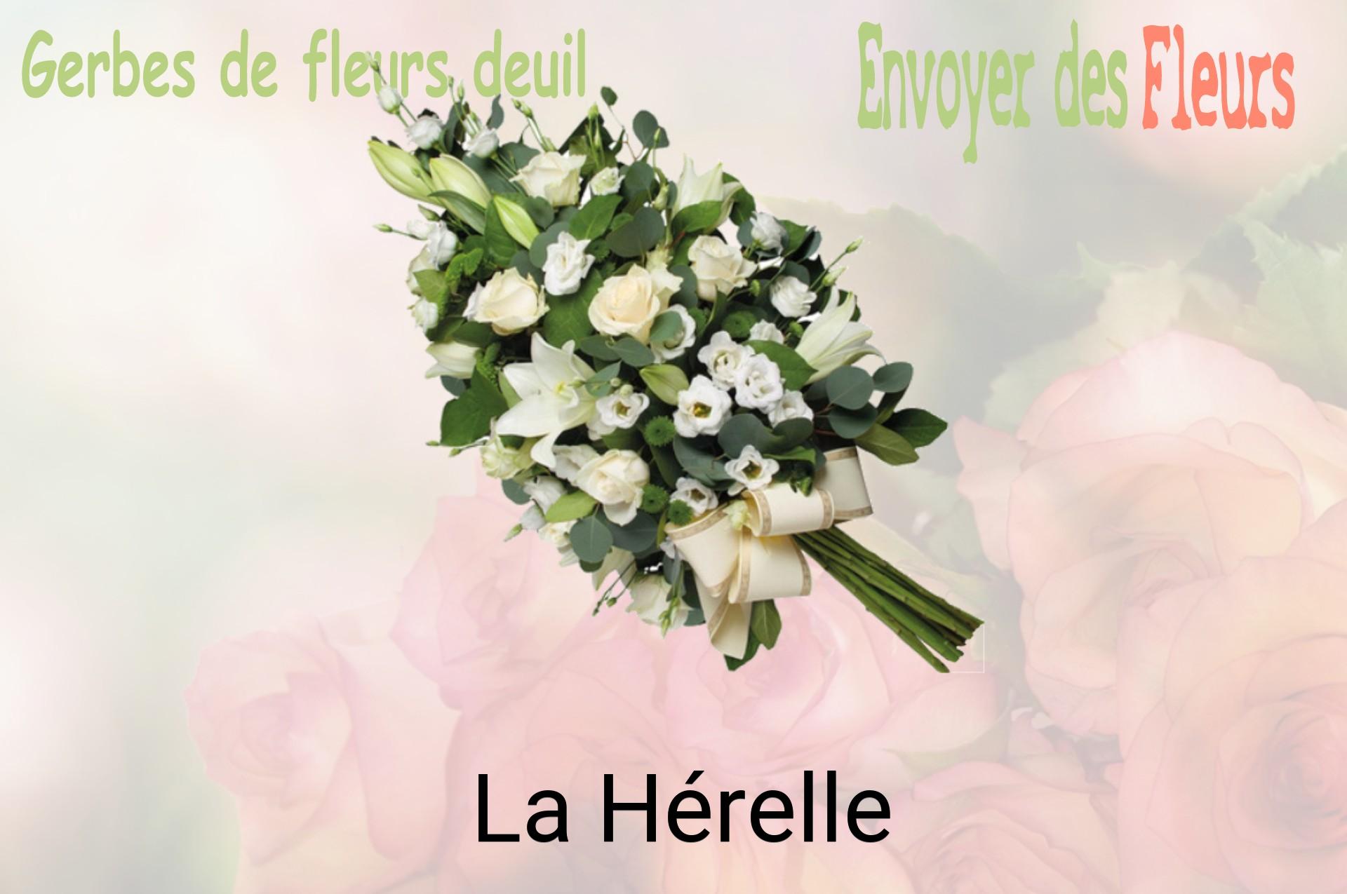 Gerbe de fleurs de deuil livrée à La Hérelle
